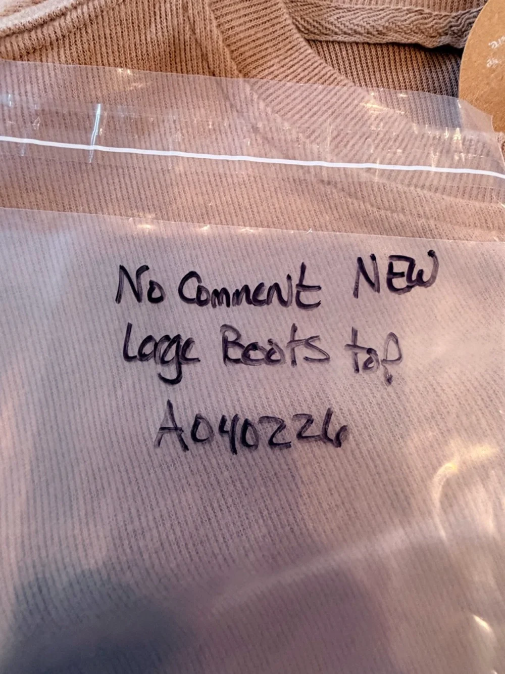 NWT No Comment Western Boots Graphic Sweatshirt Tan Cowgirl Top Large - Picture 10 of 10